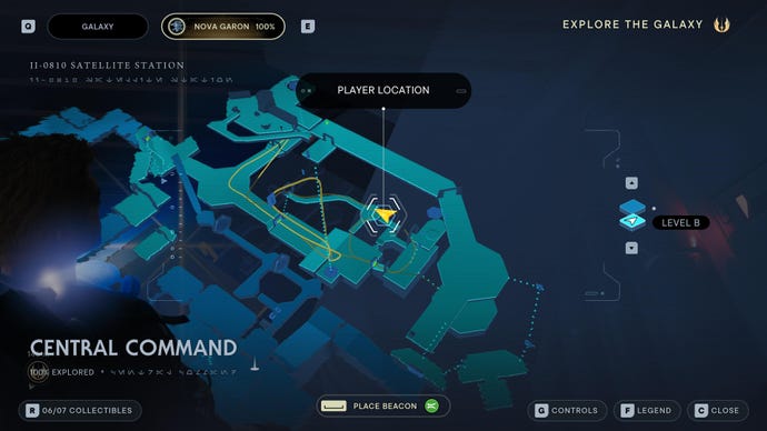 Part of the map of Nova Garon in Jedi: Survivor.