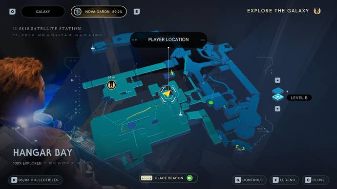 Part of the map of Nova Garon in Jedi: Survivor.