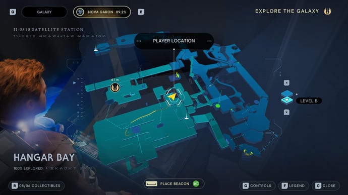 Part of the map of Nova Garon in Jedi: Survivor.