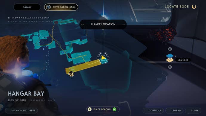 Part of the map of Nova Garon in Jedi: Survivor.