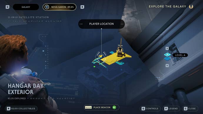 Part of the map of Nova Garon in Jedi: Survivor.