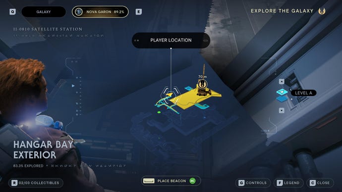 Part of the map of Nova Garon in Jedi: Survivor.