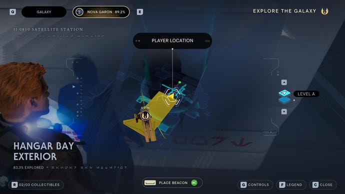 Part of the map of Nova Garon in Jedi: Survivor.