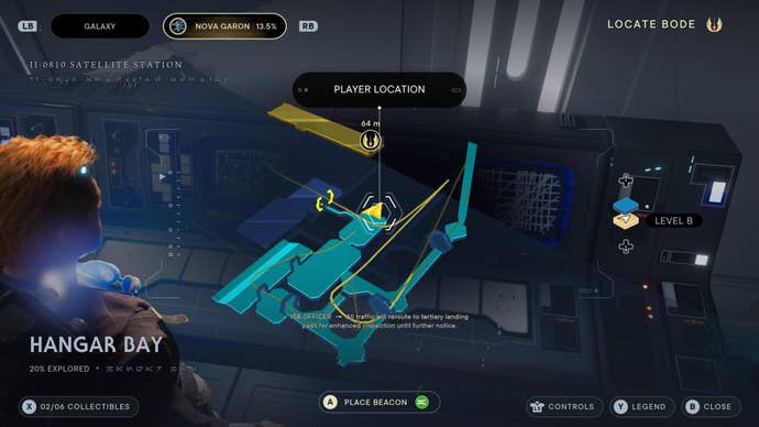 Part of the map of Nova Garon in Jedi: Survivor.