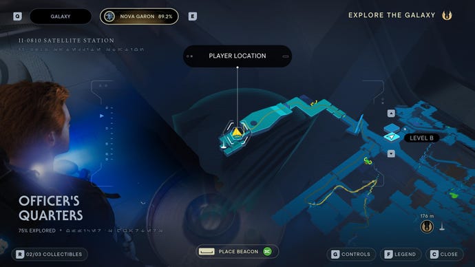 Part of the map of Nova Garon in Jedi: Survivor.