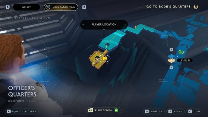 Part of the map of Nova Garon in Jedi: Survivor.