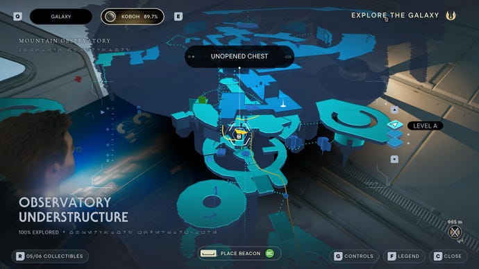 Part of the map of Koboh in Jedi: Survivor.