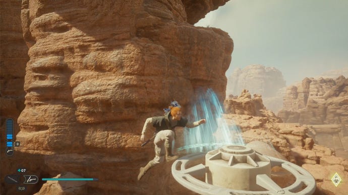 Cal Kestis takes a grapple balloon to a secret the Star Wars Jedi: Survivor Path of Persistence.