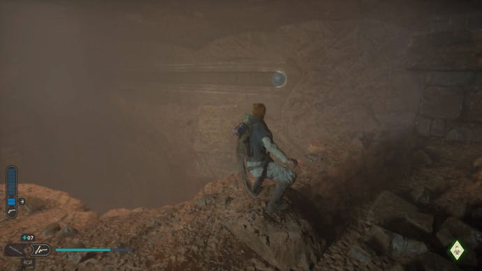 The indoor track in the Star Wars Jedi: Survivor Path of Restoration.