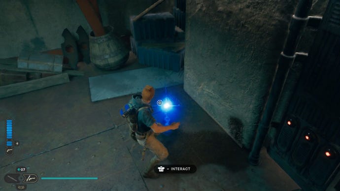 Cal Kestis collects a Skill Point as part of the Star Wars Jedi: Survivor Rambler’s Reach rooftop puzzle solution.