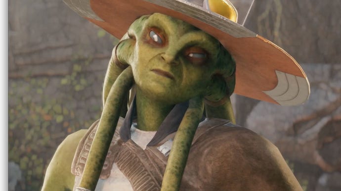 Star Wars Jedi: Survivor recruit Caij appears intimidating.