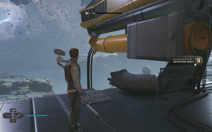 Cal scans a Databank entry on Shattered Moon in Jedi: Survivor.