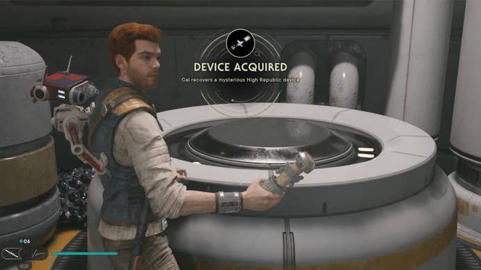 Cal discovers a High Republic device in Star Wars Jedi: Survivor.