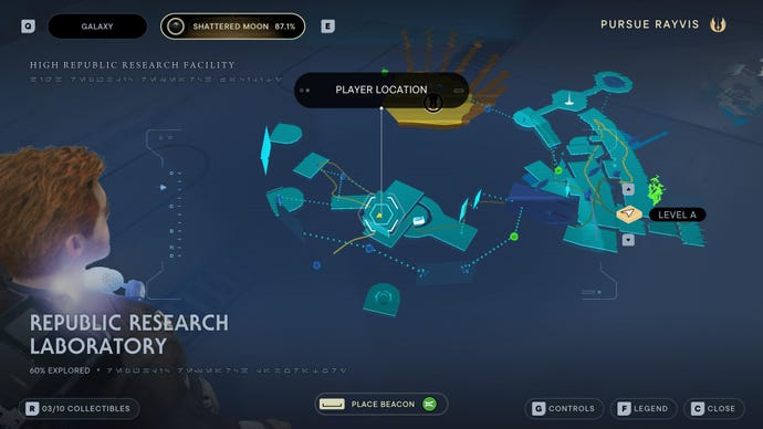 Part of the Shattered Moon map in Jedi: Survivor.