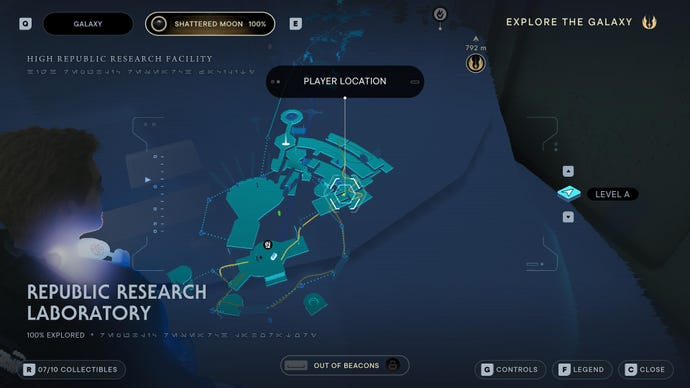 Part of the Shattered Moon map in Jedi: Survivor.