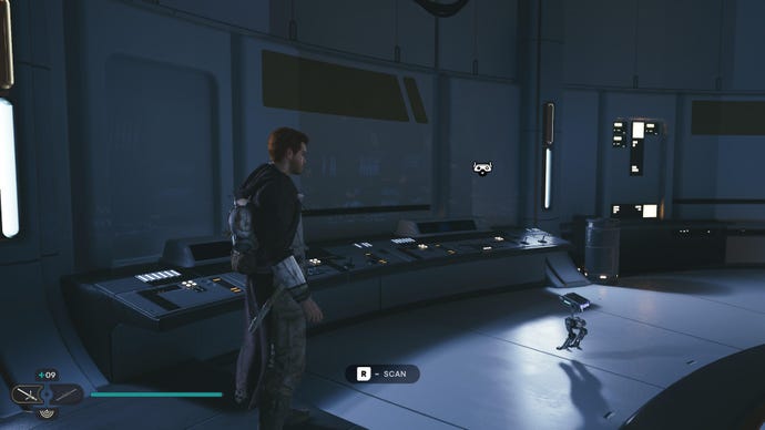 Cal scans a databank entry on Shattered Moon in Jedi: Survivor.