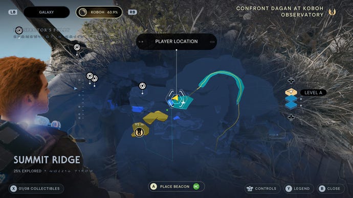 Part of the map of Koboh in Jedi: Survivor.