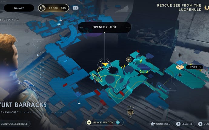 Part of the map of Koboh in Jedi: Survivor.