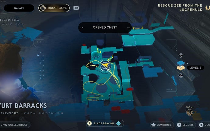 Part of the map of Koboh in Jedi: Survivor.