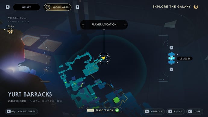 Part of the map of Koboh in Jedi: Survivor.