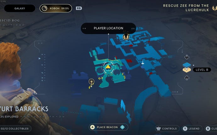 Part of the map of Koboh in Jedi: Survivor.