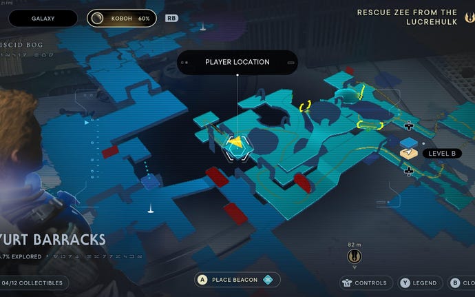 Part of the map of Koboh in Jedi: Survivor.