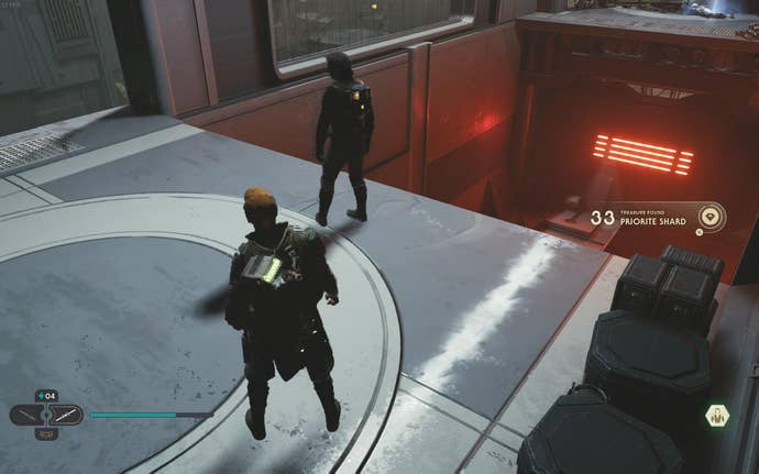 Cal approaches and picks up a collectible on Koboh in Jedi: Survivor.