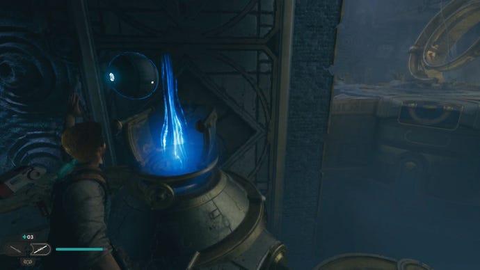 The orb coupler at the entrance of the Star Wars Jedi: Survivor Chamber of Duality.