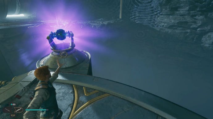 Cal places the orb to the left in the Star Wars Jedi: Survivor Chamber of Duality.