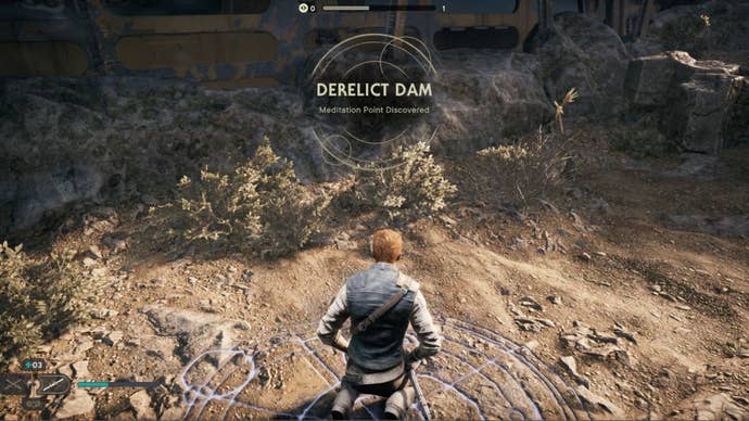 Dixcovering the Derelict Dam Meditation Point in Star Wars Jedi: Survivor.