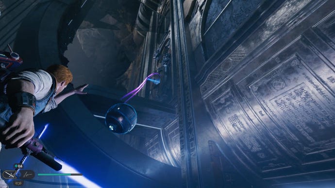 Cal places an orb in the Star Wars Jedi: Survivor Koboh Grinder puzzle.