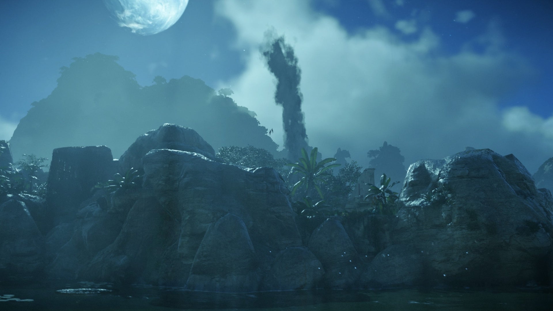 star wars outlaws akiva great basin island with smoke