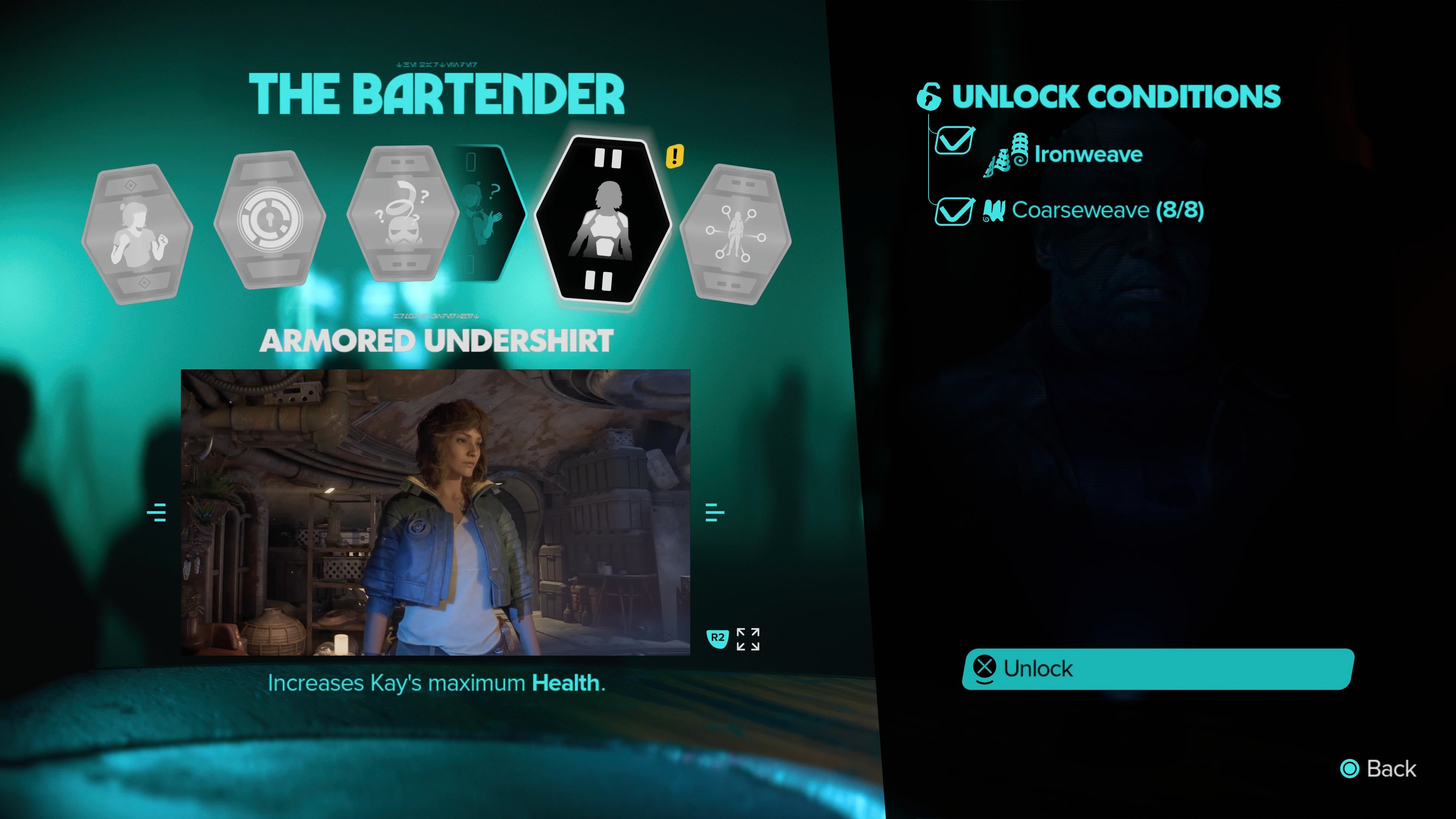 The Bartender Expert Skill menu in Star Wars Outlaws.