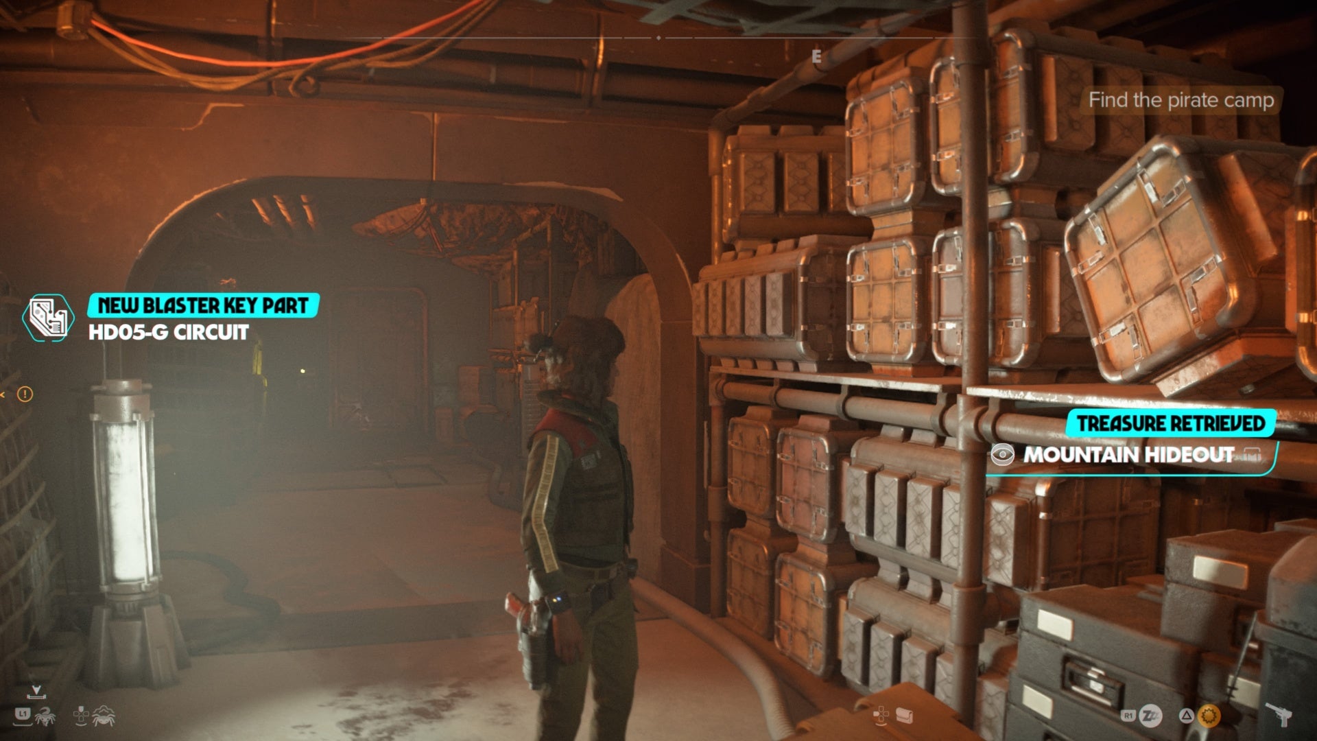 star wars outlaws collecting HDO05-G Circuit Blaster Key Part in smuggler hideout