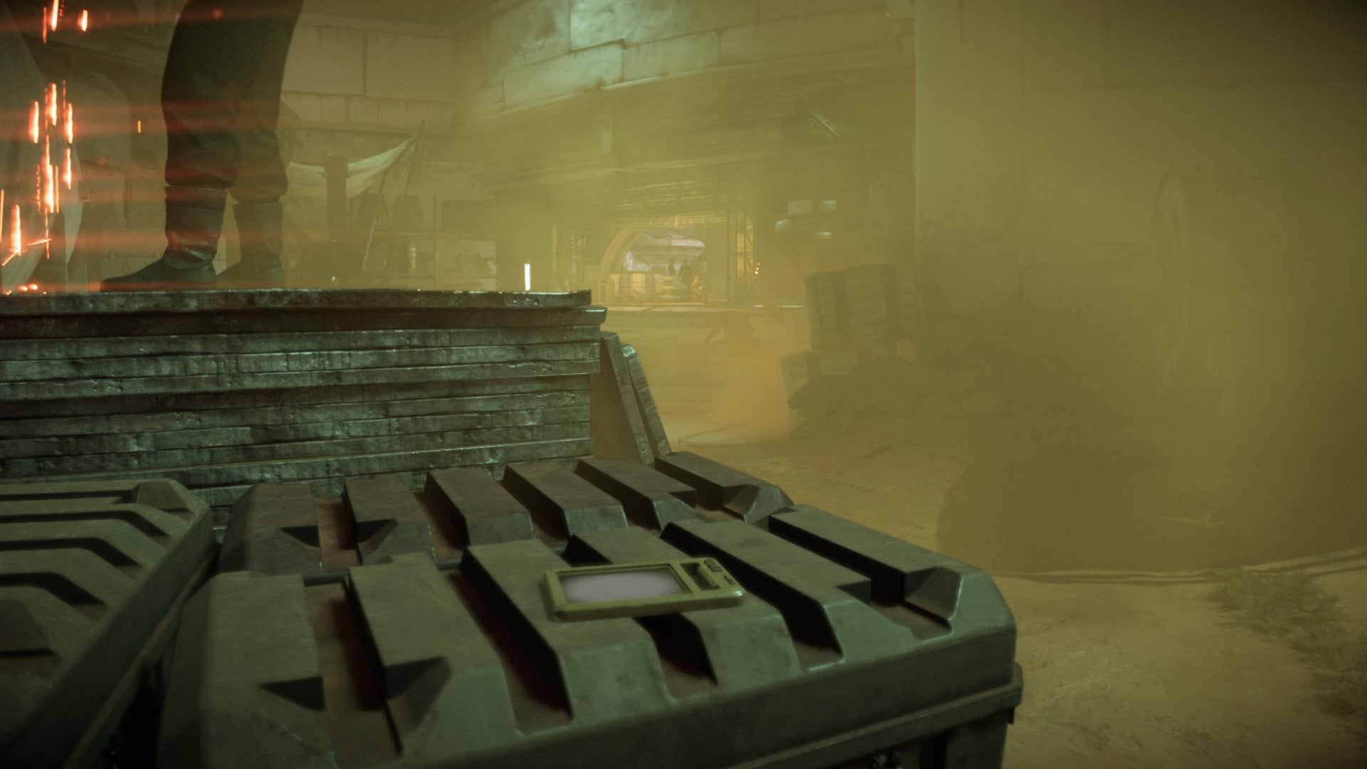 star wars outlaws crashed speeder intel datapad on container in workshop