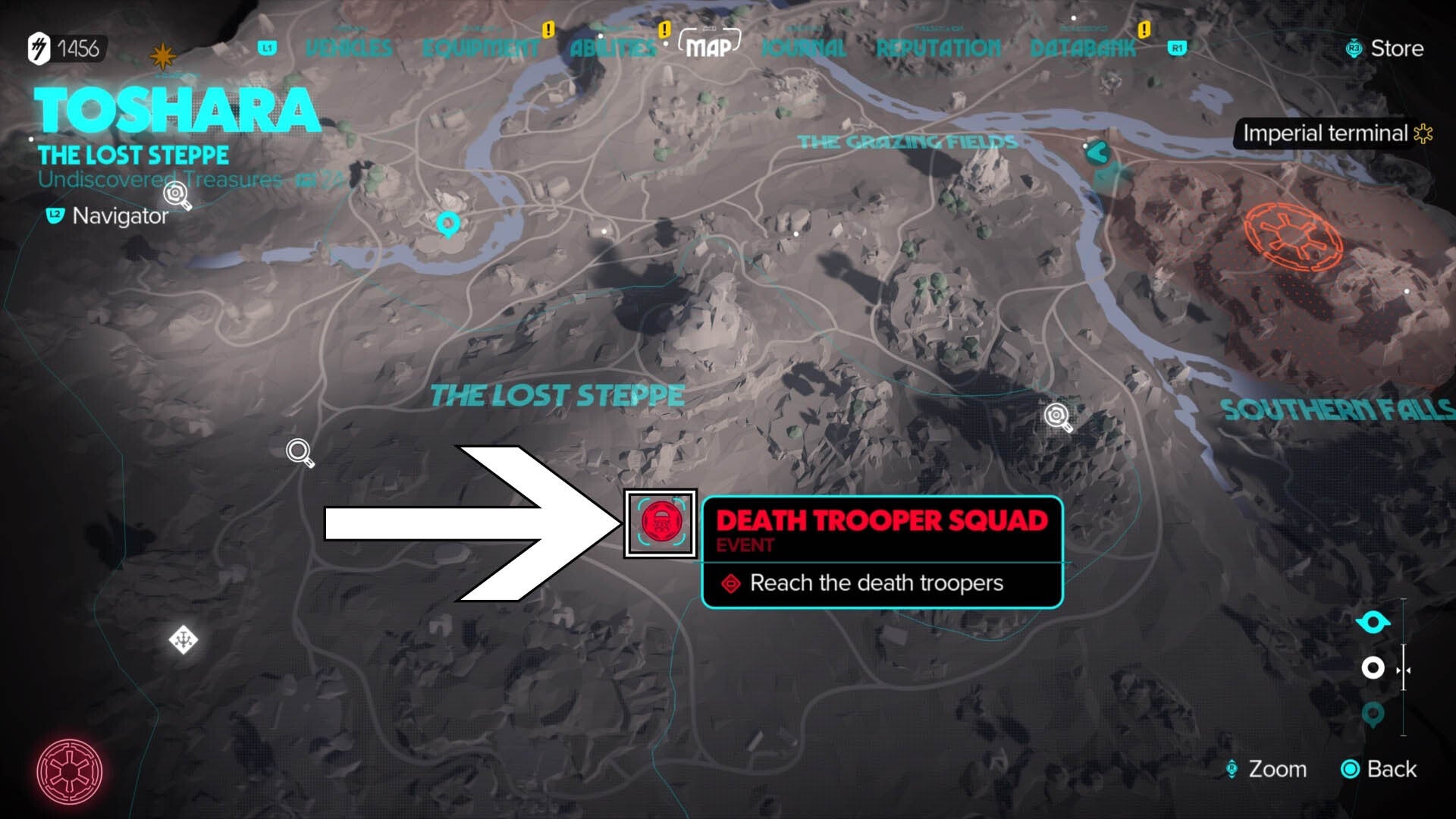 star wars outlaws death trooper event on map