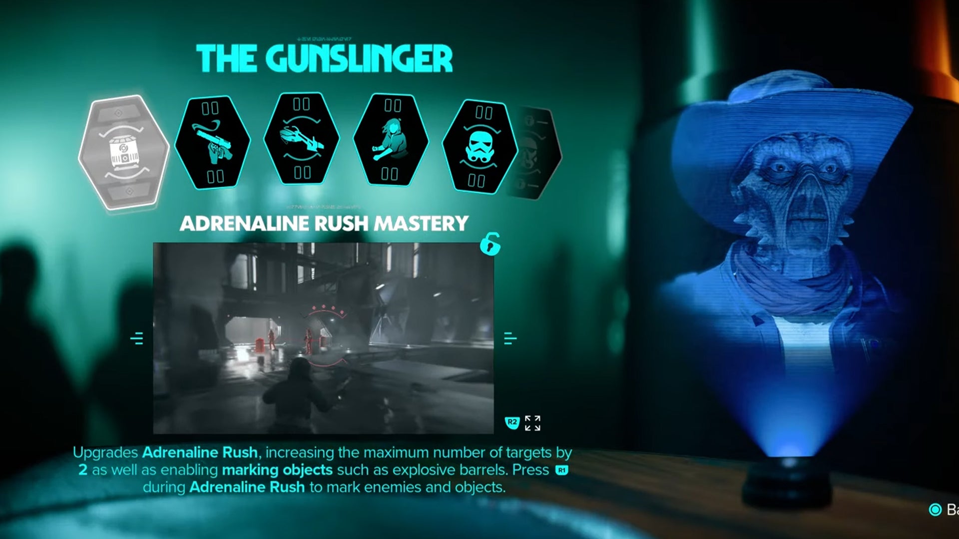 Star Wars Outlaws screenshot of The Gunslinger Expert skills menu. - 7