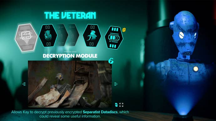 Star Wars Outlaws screenshot of The Veteran Expert skills menu.