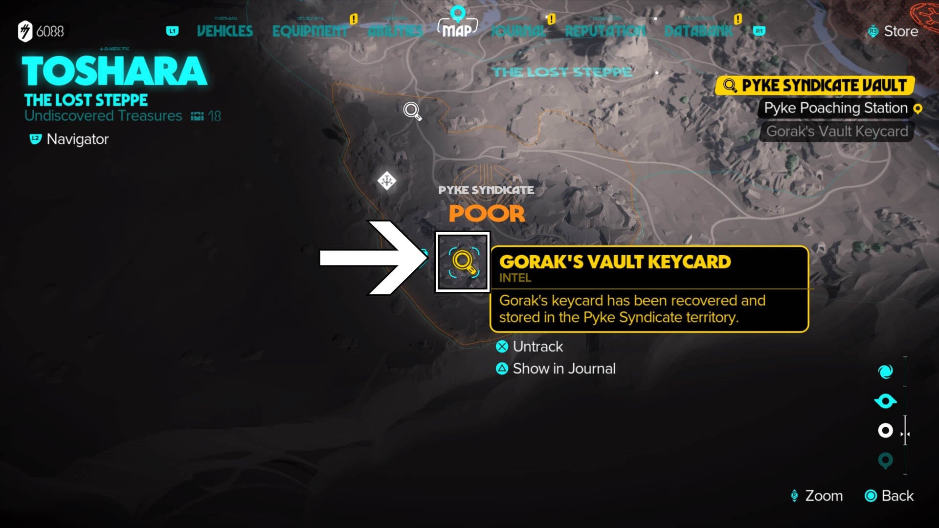 star wars outlaws gorak&rsquo;s vault keycard map location