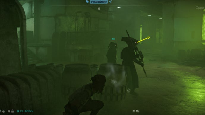 Star Wars Outlaws screenshot of the route to Gorak’s base in Mirogana City.