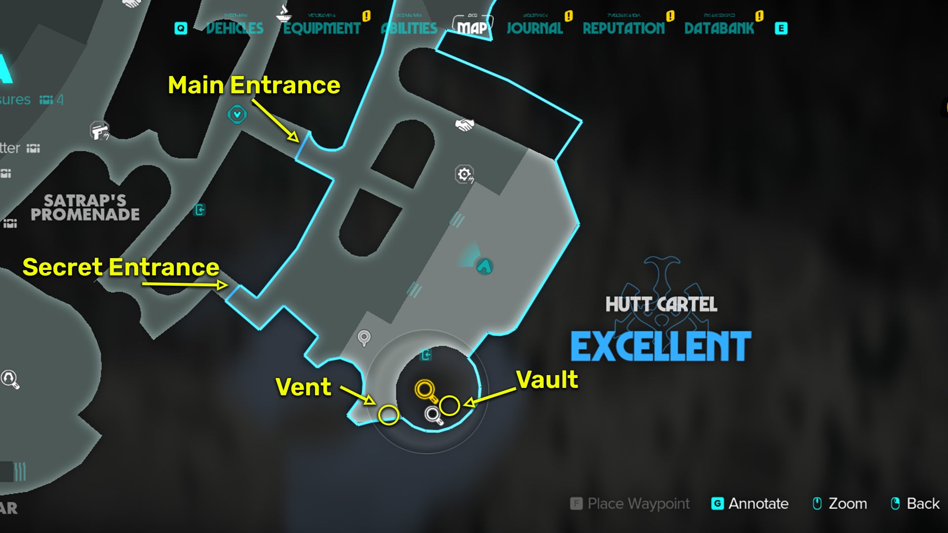 Star Wars Outlaws screenshot of the Hutt vault location on Akiva. - 9