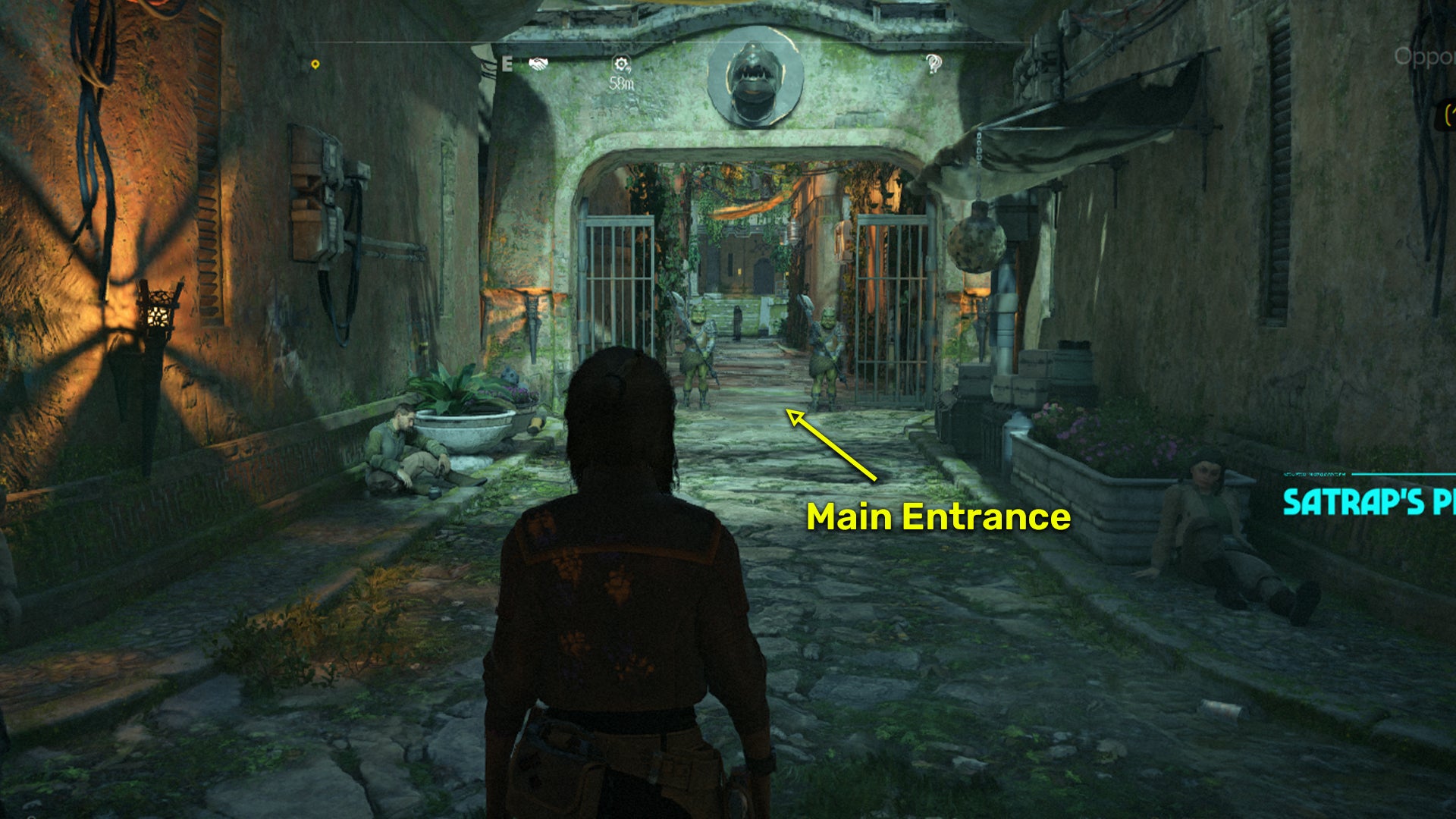 Star Wars Outlaws screenshot of the route to the Hutt vault location on Akiva.