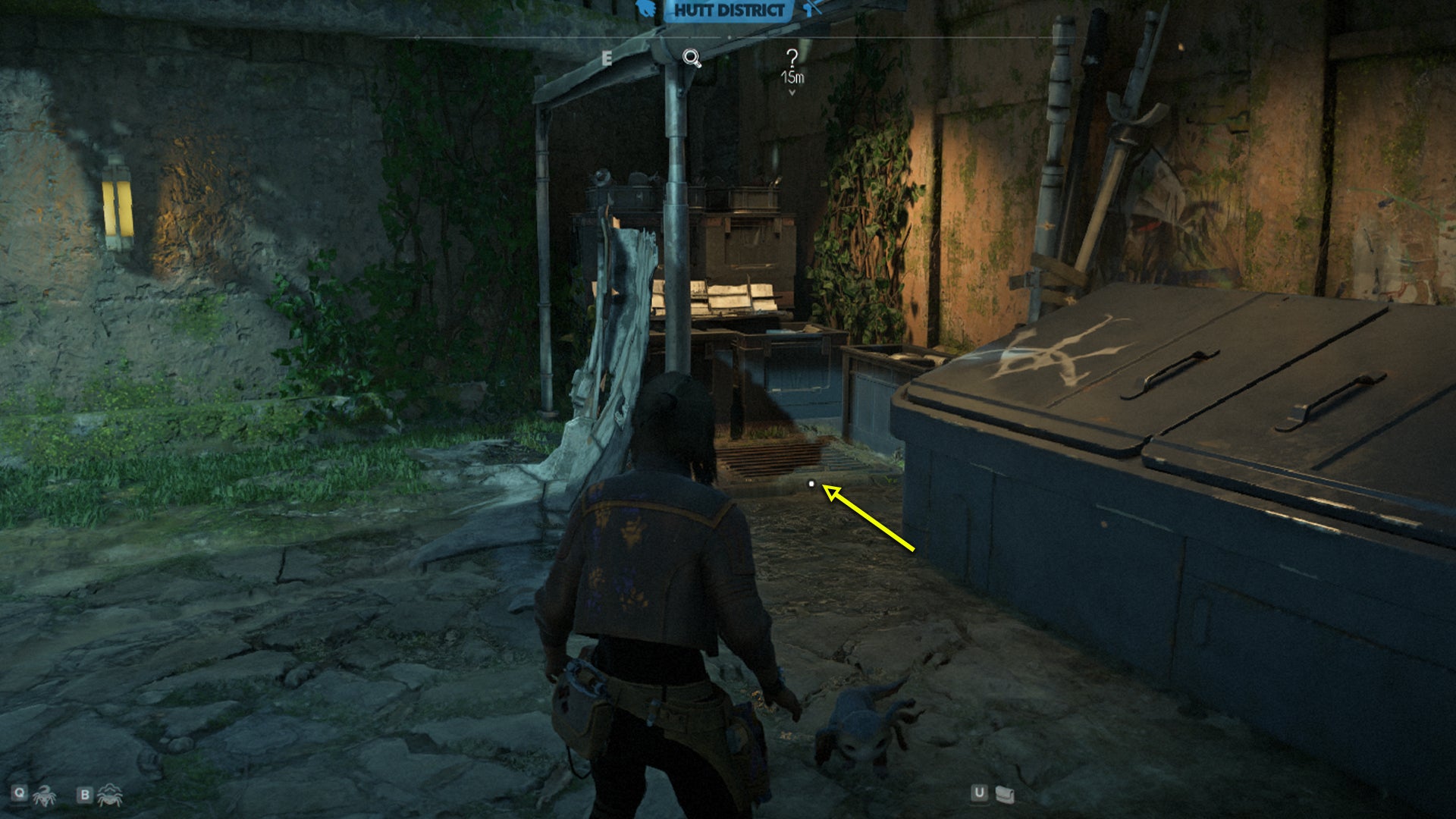 Star Wars Outlaws screenshot of the route to the Hutt vault location on Akiva.