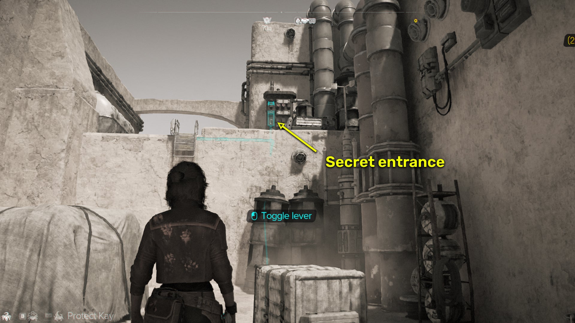 Star Wars Outlaws screenshot of the route to the Hutt vault on Tatooine.