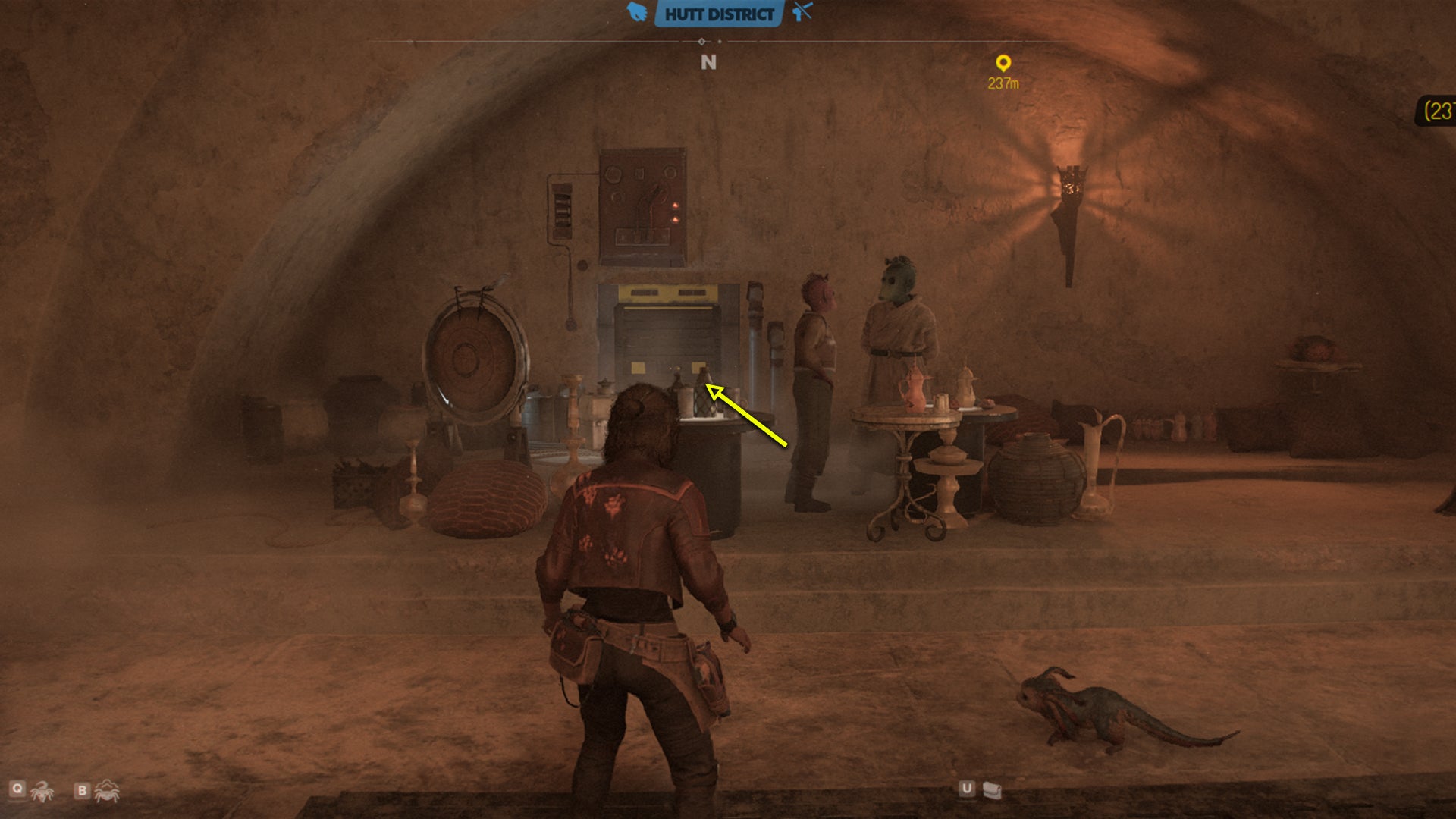 Star Wars Outlaws screenshot of the route to the Hutt vault on Tatooine.