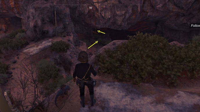 A screenshot from Star Wars Outlaws showing the path to Jet Kordo's Legacy Vault on Toshara.