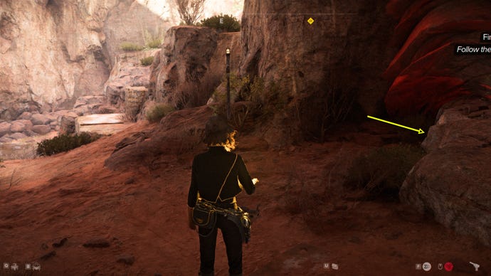 A screenshot from Star Wars Outlaws showing the path to Jet Kordo's Legacy Vault on Toshara.