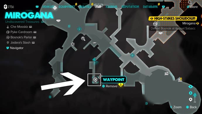 star wars outlaws kaslo’s parlor entrance on map