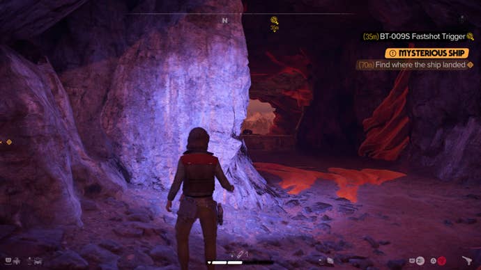 star wars outlaws kay behind cover in typhons rock wind tunnel