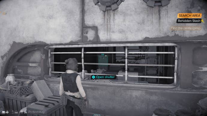 star wars outlaws kay commanding nix to open shutter in building